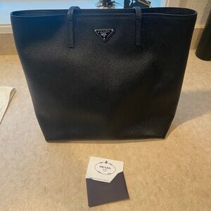 Prada Classic Black Tote Bag - Authentic